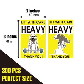 1step2dream Caution Heavy Sticker| Funny and Witty Labels for Heavy Special Handling Shipping,2×3 Inch Practical Labels for Moving | Permanent Adhesive