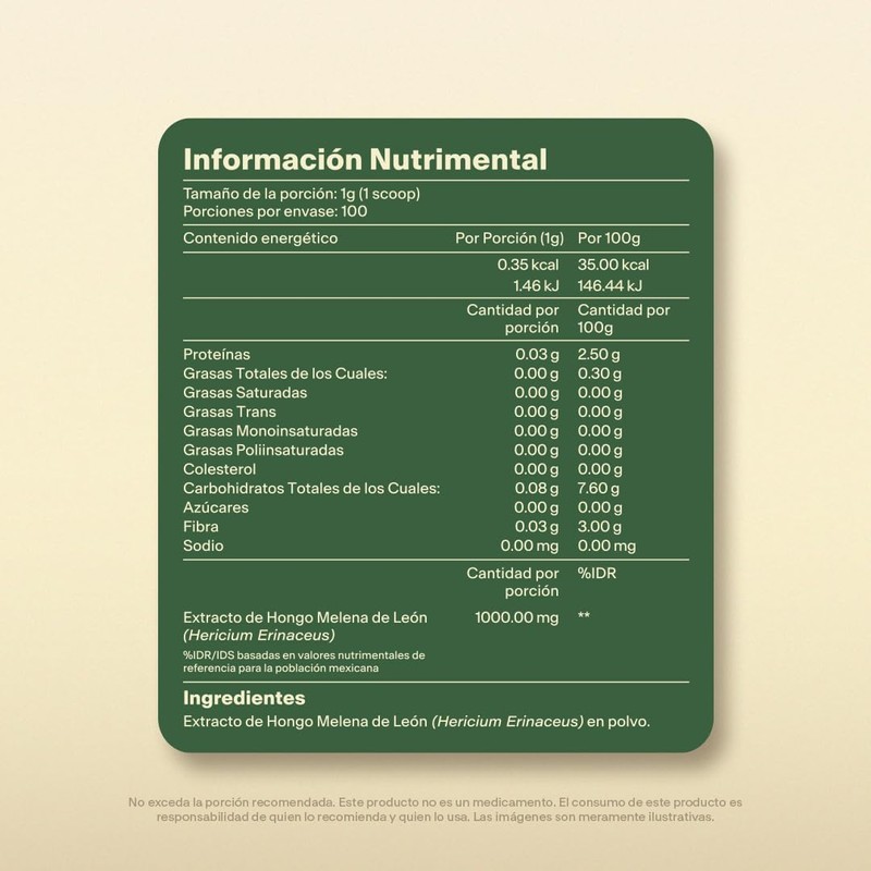 Vital Botanics Extracto de Melena de León Orgánico en Polvo