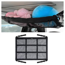 Luggage Net Car for Car Roof, Double Layer Large Capacity Boot Net with Zip Seals, Universal Boot Net, Car Camping Accessories, Hanging on Car, Truck, SUV Roof