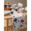 Independence Day Table Runner Red and Blue Flowers Table Runners