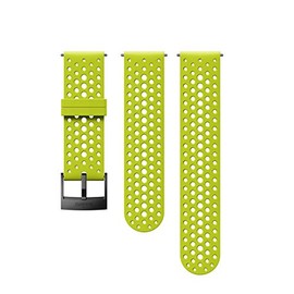 SUUNTO SS050226000 Suunto Watch Strap, 24mm, Silicone, S+M: 120-230 mm, Lime Black- Athletic, 24mm ; S+M (120-230 mm)