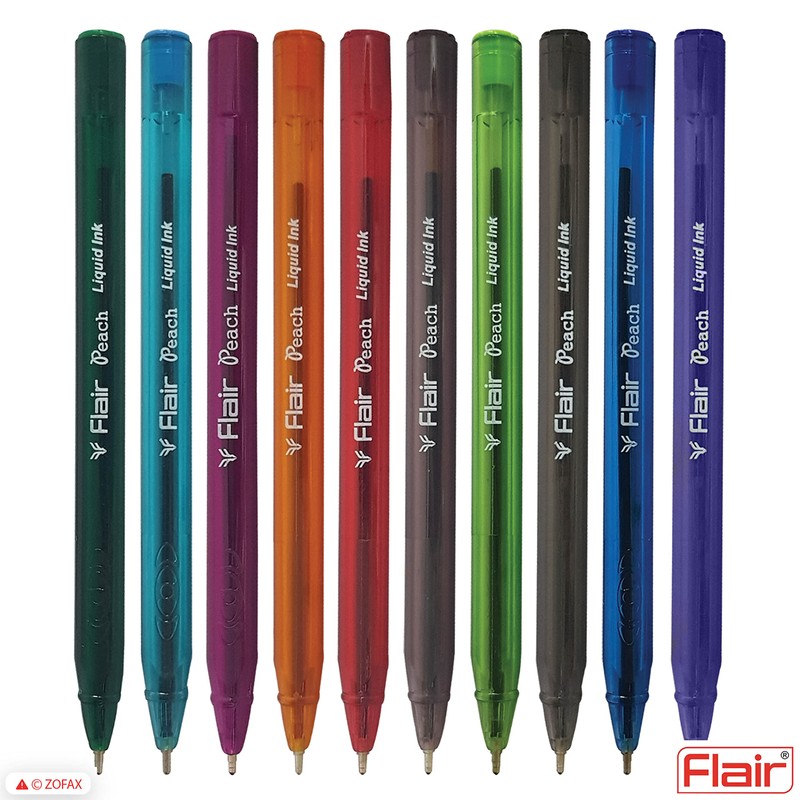 Flair 10 x 0.7mm Peach Liquid Ink Ballpoint Pens Projects