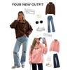 Fisoew Womens Oversized Sweatshirt Casual Snap Stand Collar Long Sleeve