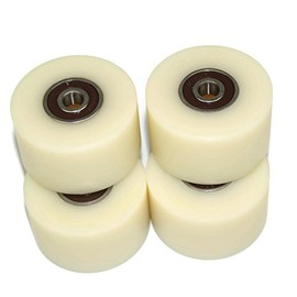 (50-30-8) Pack of 4 x 50 mm Diameter Machined Nylon Wheels - UK Based Inventory - (30mm wide-8mm Bearing)
