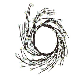 Ivory Pip Candle Ring | 6 inch with 4.5 inch Center | Ivory Cream Berry Spring Wreath