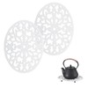 2 Pack Cast Iron Trivets, Decorative Oval Trivet 9.6"x7.3", Heat