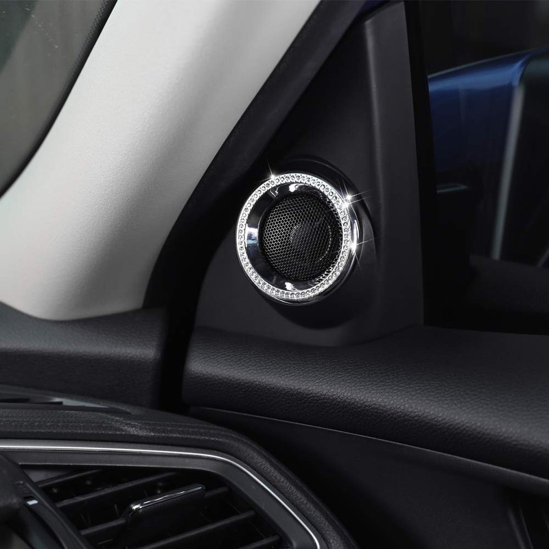 CKE Bling Crystal Audio Speaker Ring Cover Interior Door Trim
