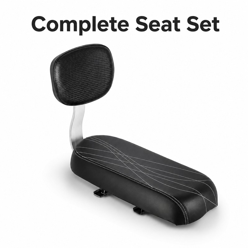 Rear Bicycle Child Seat with Backrest, Kids Bike Saddle for