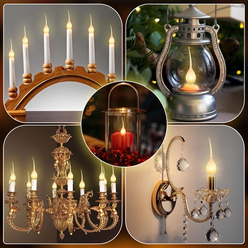 DoRight Silicone Dipped Candle Light Bulbs, 5 Watt Flame Light
