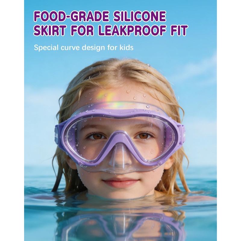 Aegend 2 Pack Kids Swim Goggles with Nose Cover, Anti