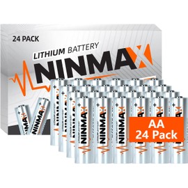 NINMAX® Lithium AA Batteries 24 Pack, 3500mAh 1.5V Longest Lasting Bulk Pack Double A Battery for High-Drain Devices【Non-Rechargeable】
