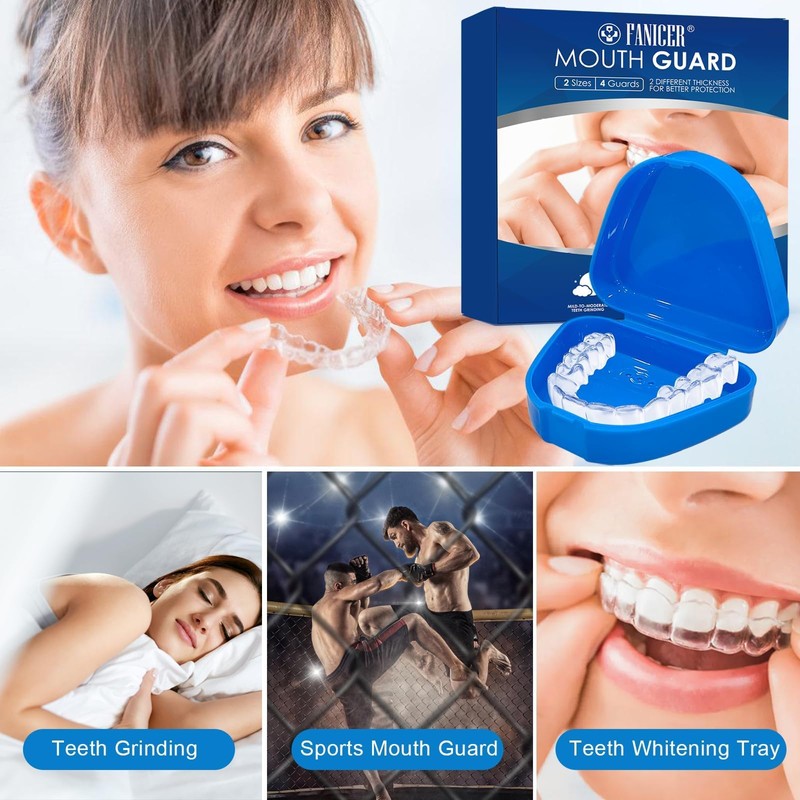 4 Pieces 2 Sizes Night Grinding Splint Soft Material Comfortable