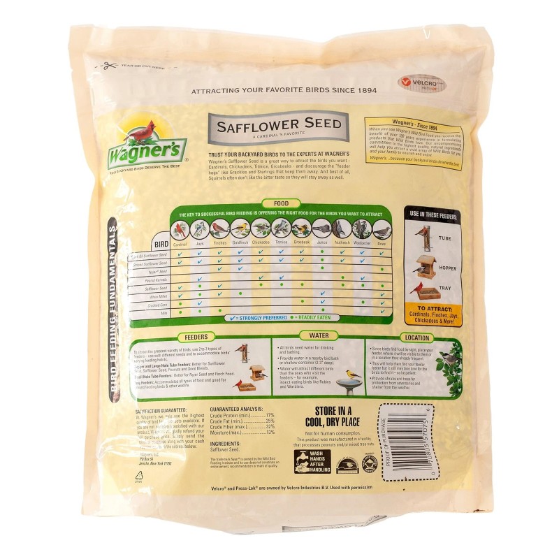 Wagner's 57075 Safflower Seed Wild Bird Food, 5 Pound (Pack