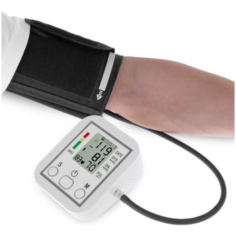 Baumanómetro Digital De Brazo Medidor Presión Arterial Pulso Color Blanco