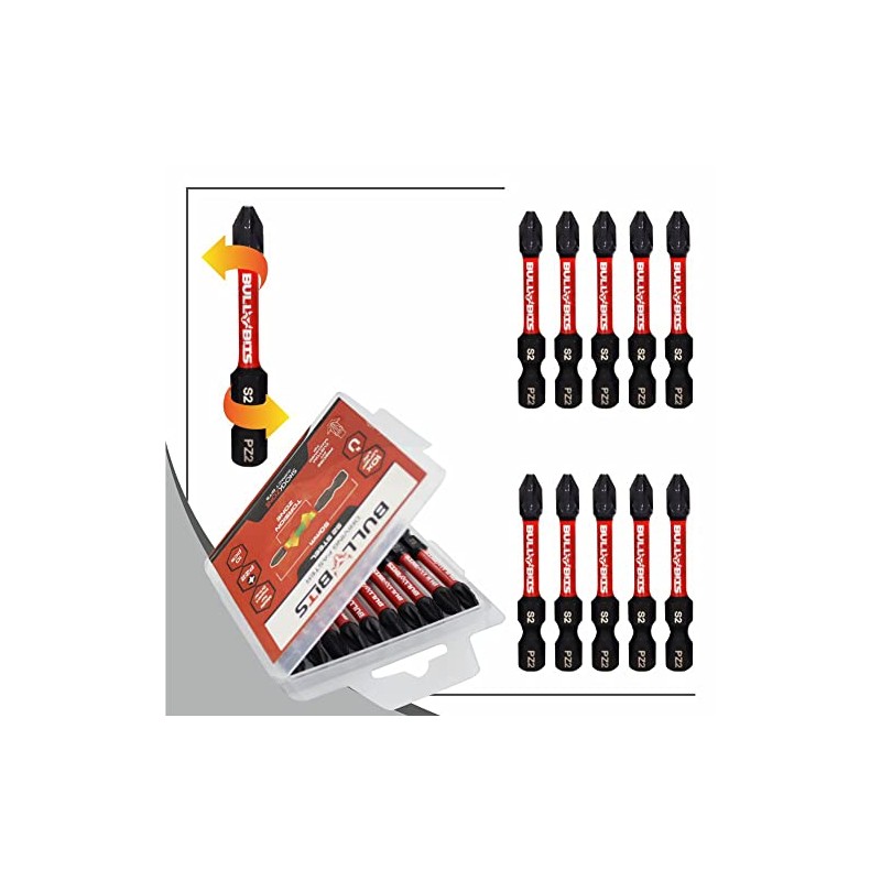 10 x Bull Bits 50mm PZ2 Impact Screwdriver Drill Driver