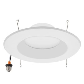 Maxxima 5 and 6 inch LED Retrofit Downlight 950 Lumens Smooth Baffle Trim 2700K Warm White Dimmable Energy Star, 100 Watt Equivalent Light Fixture E26 Adapter Included - 4 Pack