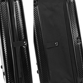 KINGSLONG Luggage Suitcase Travel Collapsible Expandable: 20 Inch Foldable Carry On Rolling Spinner Wheel - Hardside Lightweight Expandable Hardshell TSA Approved Lock for Women Men Black