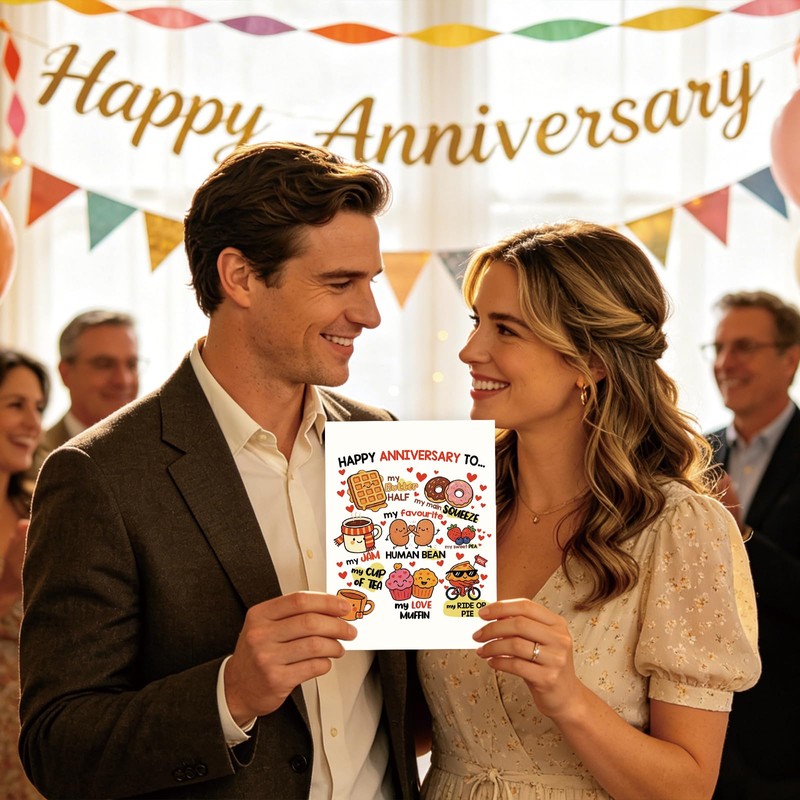 Asmallgf Cute Anniversary Card Gifts for Women Men Him Her