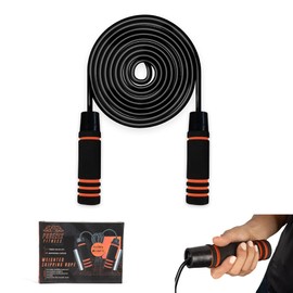 Phoenix Fitness RY916 Gewichtetes Springseil - 2 x 200 g Gewichte Springseil - Seil für Fettverbrennung, Fettabbau & Konditionierung, M, Grau