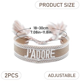 UILYNIU 2 Pieces Woven Bracelet, Partner Bracelets Braided Bracelet, Woven Bracelet, Adjustable Wrist Bracelet, Friendship Bracelet, Embroidered Bracelet, Unisex Friendship Bracelets (Brown),