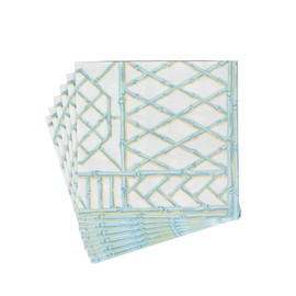 Caspari Bamboo Screen Robin's Egg Paper Linen Dinner Napkins - 12 Per Package, 2 Packs