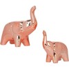 Tibeoyad Set of 2 Ceramic Elephant Ornaments, Desktop Statue, Tiny