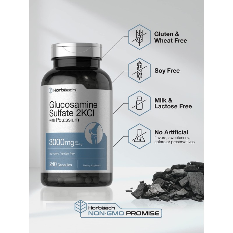 Horbäach Glucosamine Sulfate 2KCI with Potassium | 3000mg | 240
