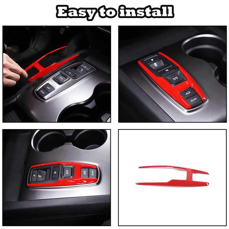 Heutamo Gear Shift Button Frame Trim for Honda Pilot 2016-2022/Ridgeline