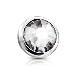 Paula & Fritz® Dermal Anchor Attachment Crystal Various Colours Sizes and Thicknesses 316L Surgical Steel Skin Anchor Skin Diver Implant Ball, Stainless Steel, Crystal