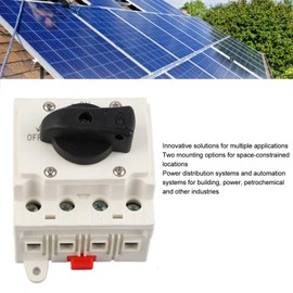 DC Solar and Battery Disconnect Switch 35mm Din Rail Mount with PC Flame Retardant Housing for Power Distribution Systems