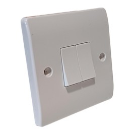 ÉABCON 2-Gang Curved Edge Light Switch, White, Stylish and Robust