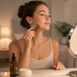 Facial Massage Brush for Contouring – Soft Bristle Lifting Tool for Home Beauty & Self-Care