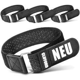 CLIFFORD Elastic Velcro Bands, Pack of 4, 30 mm, Multifunctional Velcro Tape for Bicycle, Car, Household, Trouser Protection etc., Multi-Purpose Velcro Cable Ties, Trouser Clip, Velcro Strap