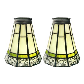 HUIMEIJU Tiffany lampshade replacement. (Off-white) Replacement of fan lamp cover,