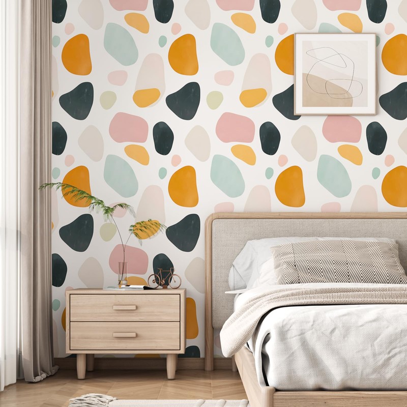 Fvlow Colorful Blocks Peel and Stick Wallpaper 17.4" x 118"