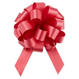 IGC 10 Pull String Bows - Gift Wrap Packaging - 5" 20 Loops - 1 1/4" - Red