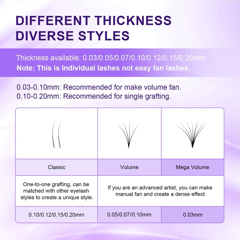 NAGARAKU Individual Eyelashes, Individual Eyelash Extensions, Permanent Volume Eyelashes, Eyelash
