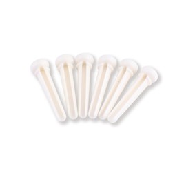 Metallor Bone Guitar Bridge Pins String Pegs End Pins for 6 String Acoustic Guitar Parts Replacement Set of 6 Pieces White with 4mm Abalone Dot.