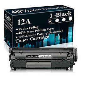 1 Black 12A | Q2612A Toner Cartridge Replacement for HP Laserjet 1020 1022n 1022nw 1010 1012 1015 1018 3052 MFP 3055 MFP 3030 MFP 3020 MFP 3380 MFP 3015 MFP M1319f M1120 MFP Printer,Sold by TopInk
