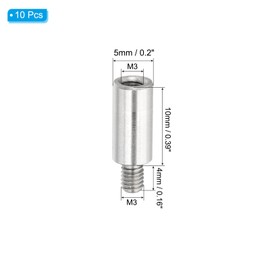 PATIKIL 10 Pcs M3x10+4mm Stainless Steel Standoff Extension Posts Screws,Metric Male Female Thread Adapters Spacer for PCB,Quadcopter Drone,Computer & Circuit Board Assortment Kit