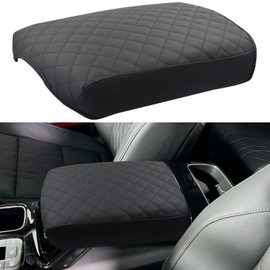 ZOXOQ Center Console Armrest Cover for Kia Telluride Accessories 2020-2024 Armrest Lid Protector Arm Rest Box Leather Pad Interior Seat Box Case Trim Middle Console Cushion (Black Stitches)