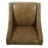 HomePop Modern Swoop Arm Accent Chair - Distressed Brown Faux