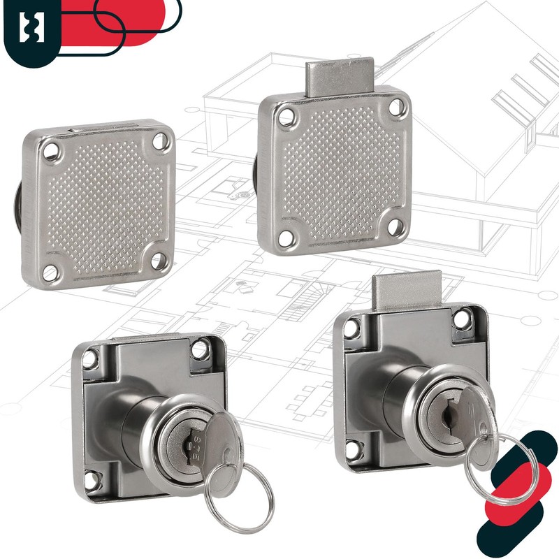 KOTARBAU® Set of 2 Furniture Locks for Screw-On Furniture Doors