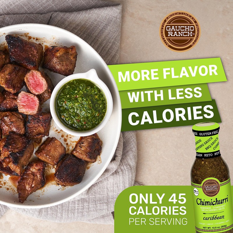 Gaucho Ranch Caribbean Steak Sauce | Gourmet Chimichurri Adobo with