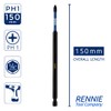 10 x Rennie Tools 150mm Long PH1 Impact Screwdriver Driver
