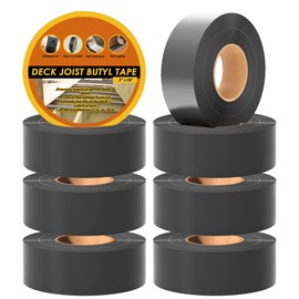 JOAPRIL 1-5/8" x 50' Deck Joist Tape, 8 Pack Waterproof Seal Butyl Deck Tape, Weather Resistance Self-Adhesive Joist Tape for Decking Wood Joists and Beams
