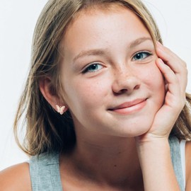 EVER FAITH Butterfly Earrings for Girls, Hypoallergenic Colorful Cubic Zirconia Cute Animal Huggie Girls Small Hoop Earrings, Cubic Zirconia Zirconia Enamel