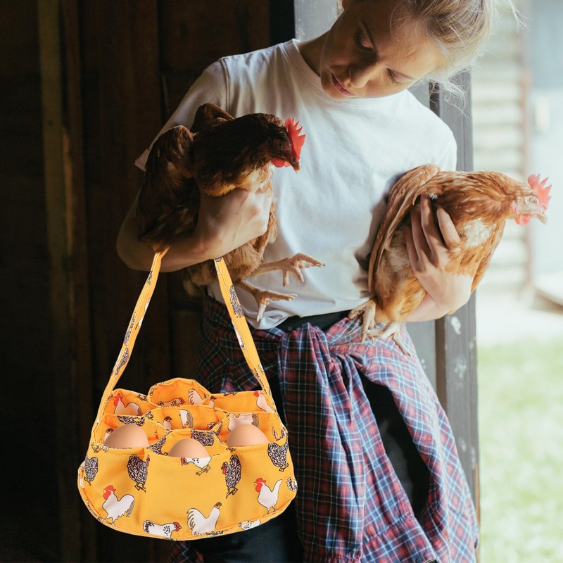 TOVINANNA Countertop Egg Holder Canvas Egg Collection Basket Farmhouse Style