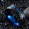 Vakki Men's Tungsten Ring, Non-Fading, Matte, Width 0.3 inch (8