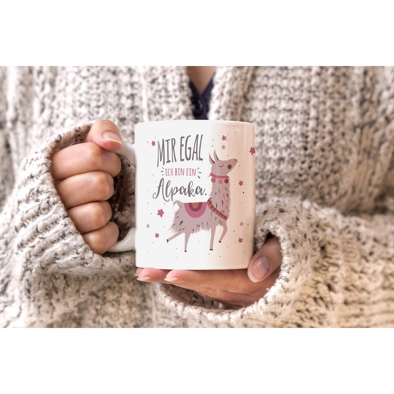 MoonWorks® Kaffee-Tasse mit Spruch Mir egal ich bin ein Alpaka